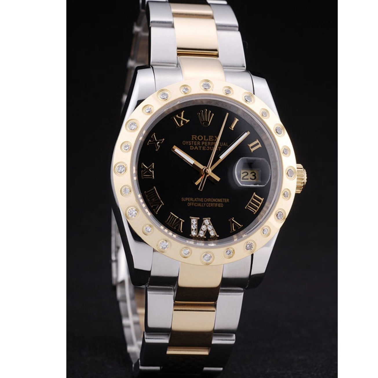 MiroTime 0807 Rolex Datejust Diamond Bezel Black Dial 7463